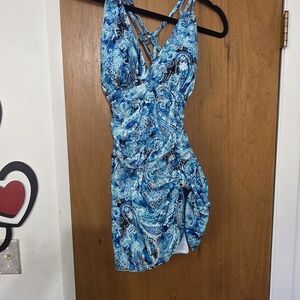 Apt. 9 Blue and White Patterned Dress